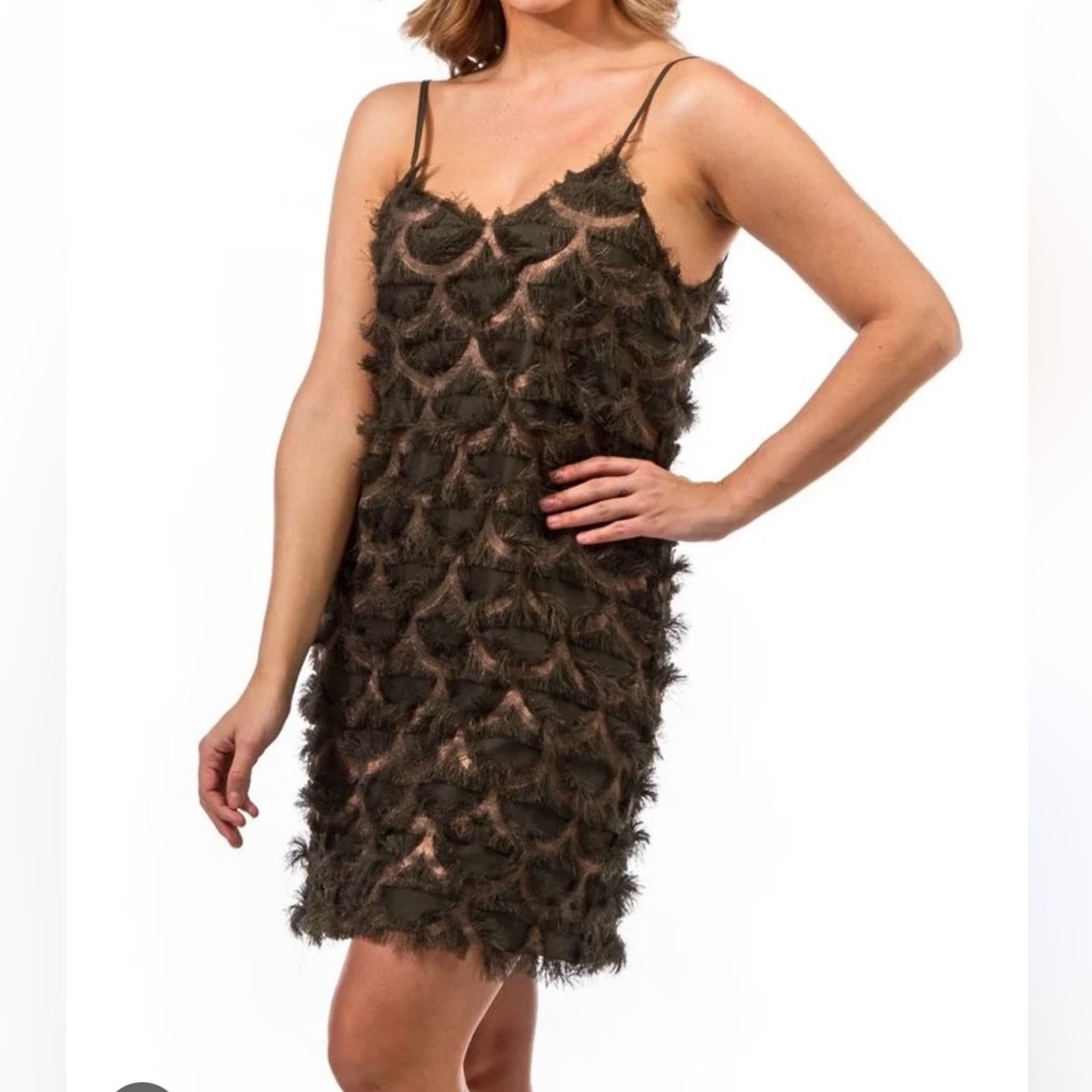 Brown Sleeveless Sheath Mini Dress for Cocktail